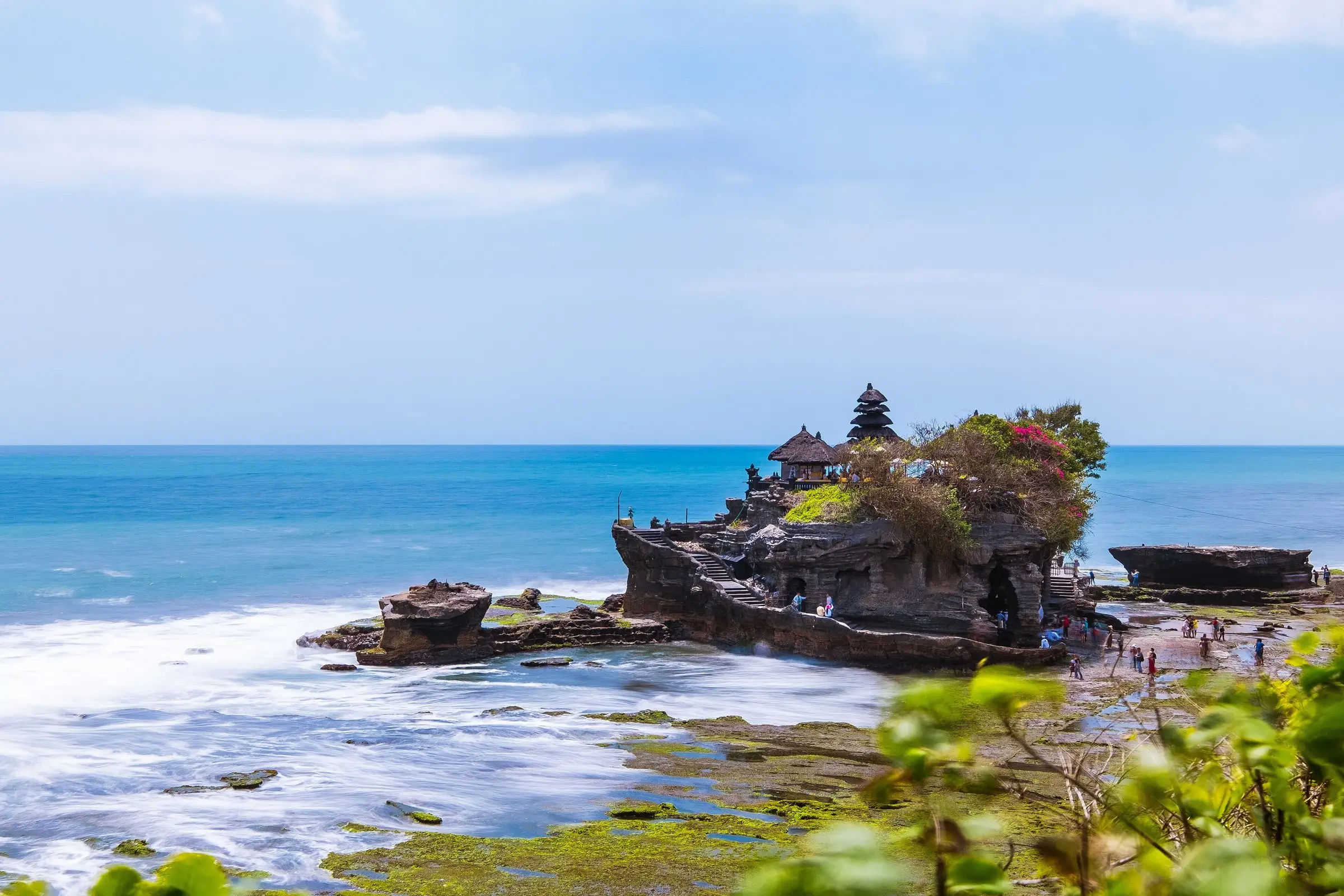 Sea temple on a rock at the coastline